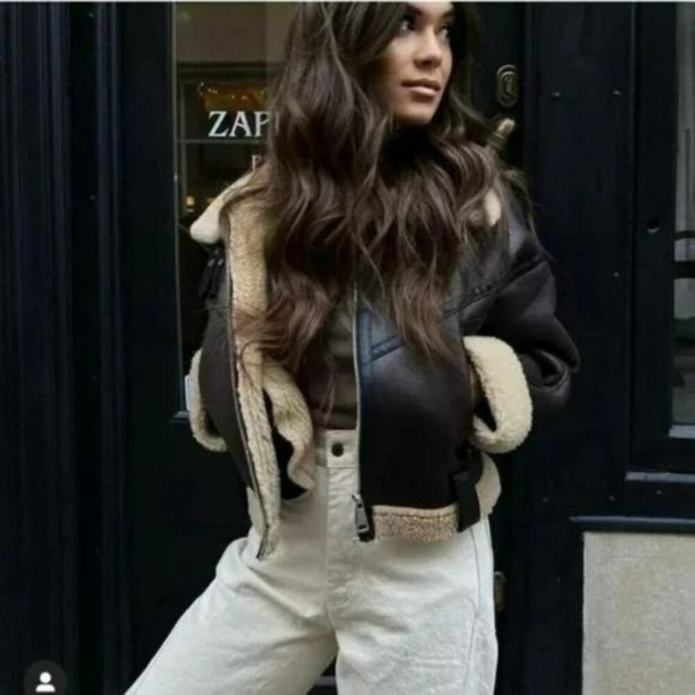 ZARA FAUX FUR DOUBLE FACED JACKET